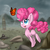 Size: 4000x4000 | Tagged: safe, artist:koijoy, pinkie pie, butterfly, earth pony, pony, g4, blank flank, cute, diapinkes, female, filly, filly pinkie pie, looking at something, open mouth, pronking, rock farm, solo, younger