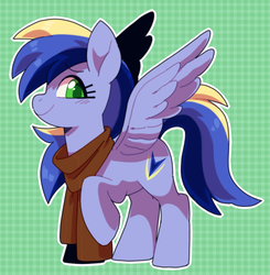 Size: 624x638 | Tagged: safe, artist:oxy-diamond, oc, oc only, oc:sonic boom, pegasus, pony, clothes, scarf, solo