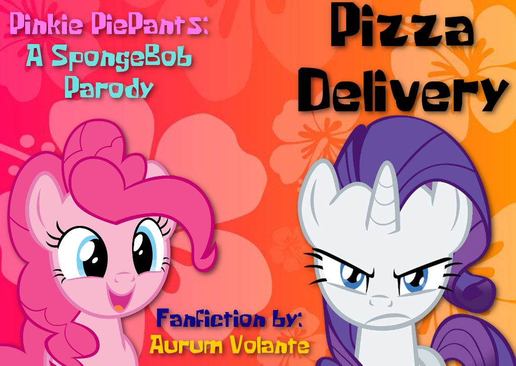 2094569 - safe, artist:supersonic331, pinkie pie, rarity, earth pony, pony,  unicorn, fanfic:pinkie piepants, g4, adorable face, angry, cute, fanfic  art, female, happy, looking at you, mare, parody, pizza delivery, spongebob  episodes, spongebob