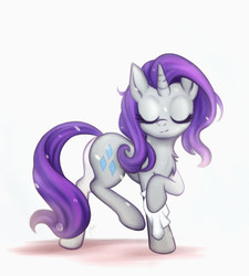 Size: 1800x2000 | Tagged: safe, artist:zetamad, rarity, pony, unicorn, g4, alternate hairstyle, bubble, butt, chest fluff, cleaning, cute, droplet, eyes closed, female, happy, loose hair, mare, messy mane, plot, raribetes, simple background, solo, towel, wash cloth, washcloth, washing, wiping
