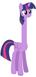 Size: 354x742 | Tagged: safe, edit, twilight sparkle, alicorn, pony, g4, impossibly long neck, long legs, long neck, simple background, smiling, transparent background, twilight sparkle (alicorn), wat