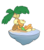 Size: 1900x2161 | Tagged: safe, artist:taurson, applejack, earth pony, pony, g4, angel island, atg 2019, banana, eyes closed, female, floating island, food, fruit, mare, newbie artist training grounds, ocean, shore, solo, tree