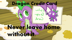 Size: 1278x714 | Tagged: safe, artist:knightbrony3, edit, edited screencap, screencap, spike, dragon, g4, my little pony: friendship is magic, spike at your service, bat credit card, batman and robin, male, nostalgia critic