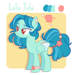Size: 1280x1320 | Tagged: safe, artist:holidaye, pegasus, pony, female, freckles, mare, pc:lola tide, pearl, shell, solo