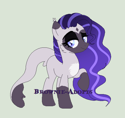 Size: 477x450 | Tagged: safe, artist:brownie-adopts, oc, oc only, hybrid, base used, interspecies offspring, lidded eyes, looking at you, offspring, parent:capper dapperpaws, parent:rarity, parents:capperity, raised hoof, solo