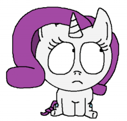 Size: 560x536 | Tagged: safe, artist:logan jones, rarity, pony, unicorn, g4, animated, blank stare, blinking, female, simple background, solo, south park, stare, style emulation, transparent background