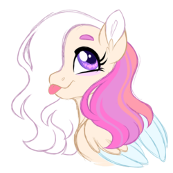 Size: 1024x1021 | Tagged: safe, artist:azure-art-wave, oc, oc only, pegasus, pony, bust, female, mare, portrait, simple background, solo, tongue out, transparent background, two toned wings, wings