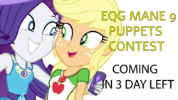 Size: 3556x2000 | Tagged: safe, artist:cartoonmasterv3, applejack, rarity, camping must-haves, equestria girls, equestria girls series, g4, spoiler:eqg series (season 2), eqg mane 9 puppets contest, high res