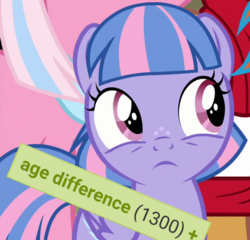 Size: 1059x1015 | Tagged: safe, edit, edited screencap, screencap, clear sky, quibble pants, wind sprint, pegasus, pony, derpibooru, common ground, g4, age difference, meta, tags