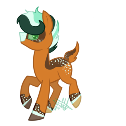 Size: 1280x1280 | Tagged: safe, artist:chelseawest, oc, oc only, oc:minty fur, deer pony, original species, male, simple background, solo, transparent background