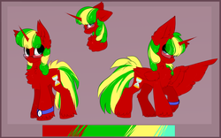 Size: 2658x1656 | Tagged: dead source, safe, artist:php146, oc, oc:kairos, alicorn, pony, alicorn oc, color palette, eyestrain warning, glasses, looking back, watch