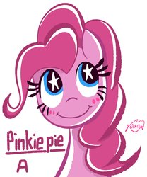 Size: 3414x4096 | Tagged: safe, artist:garammasara, pinkie pie, earth pony, pony, g4, blushing, bust, cute, diapinkes, female, mare, portrait, simple background, solo, starry eyes, white background, wingding eyes