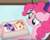 Size: 446x359 | Tagged: safe, screencap, pinkie pie, sunburst, twilight sparkle, earth pony, pony, a trivial pursuit, g4, cake, cropped, food, offscreen character, solo focus