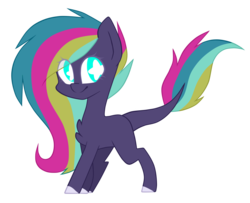 Size: 1897x1537 | Tagged: safe, artist:shyshella, oc, oc only, earth pony, pony, blue eyes, chibi, colored hooves, eye clipping through hair, female, leonine tail, mare, simple background, solo, starry eyes, transparent background, wingding eyes