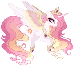 Size: 2144x1920 | Tagged: safe, artist:gihhbloonde, princess celestia, alicorn, pony, g4, female, mare, simple background, solo, transparent background