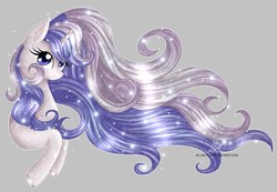 Size: 2202x1528 | Tagged: safe, artist:naezithania, oc, oc only, oc:crystal jewel, crystal pony, pony, unicorn, female, gray background, mare, simple background, solo