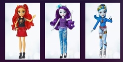 Size: 1463x735 | Tagged: safe, rainbow dash, rarity, sunset shimmer, equestria girls, g4, my little pony equestria girls: better together, doll, female, toy