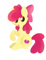 Size: 2550x3300 | Tagged: safe, artist:skyflys, apple bloom, earth pony, pony, g4, adorabloom, apple bloom's bow, bow, cute, female, filly, gap teeth, hair bow, high res, solo