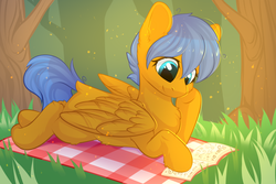 Size: 1500x1000 | Tagged: safe, artist:alphadesu, oc, oc only, oc:crushingvictory, pegasus, pony, blanket, book, fluffy, reading, solo, tree, ych result