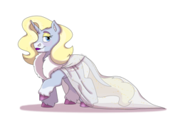 Size: 1280x854 | Tagged: safe, artist:itstechtock, oc, oc only, oc:curtain call, pony, unicorn, clothes, crossdressing, dress, lipstick, male, simple background, solo, stallion, transparent background