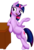 Size: 705x1046 | Tagged: safe, artist:silfoe, artist:vasillium, color edit, edit, twilight sparkle, alicorn, pony, royal sketchbook, g4, bipedal, bipedal leaning, colored, crossed legs, cutie mark, desk, female, horn, leaning, mare, nostrils, open mouth, princess, raised hoof, royalty, simple background, solo, standing, teeth, transparent background, twilight sparkle (alicorn), wings