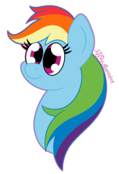 Size: 2896x4240 | Tagged: safe, artist:puperhamster, rainbow dash, pegasus, pony, g4, bust, female, portrait, solo