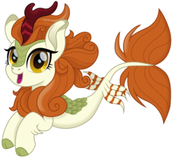Size: 1643x1500 | Tagged: safe, artist:cloudy glow, autumn blaze, seapony (g4), g4, awwtumn blaze, cloudyglow is trying to murder us, cute, female, movie accurate, seaponified, seapony autumn blaze, simple background, smiling, solo, species swap, transparent background