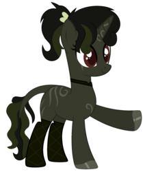 Size: 1628x1922 | Tagged: safe, artist:mint-light, artist:rukemon, oc, oc only, oc:tribal beats, pony, zebra, zebracorn, base used, choker, clothes, female, fishnets, mare, markings, ponytail, raised hoof, simple background, solo, stockings, thigh highs, transparent background, unshorn fetlocks, zebra oc