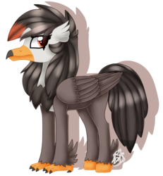 Size: 1821x1973 | Tagged: safe, artist:spokenmind93, hippogriff, pony, staraptor, female, pokémon, ponified