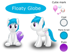 Size: 2726x2071 | Tagged: safe, artist:bladedragoon7575, oc, oc only, oc:floaty globe, pegasus, pony, balloon, beach ball, bubble, bubblegum, cutie mark, food, gum, high res, male, reference sheet, simple background, solo, stallion, transparent background, wing hold