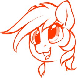 Size: 1648x1652 | Tagged: safe, artist:dimfann, derpy hooves, pegasus, pony, g4, bust, female, lineart, monochrome, open mouth, smiling, solo, three quarter view