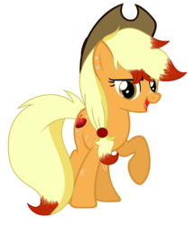 Size: 1896x2208 | Tagged: safe, artist:pegasski, artist:rukemon, oc, oc only, oc:jacklyn apples, earth pony, pony, g4, base used, clone, commission, cowboy hat, ear piercing, earring, female, freckles, hat, heterochromia, jewelry, mare, not applejack, piercing, raised hoof, scar, simple background, solo, transparent background