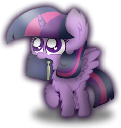 Size: 1766x1881 | Tagged: safe, artist:bubbly-storm, twilight sparkle, alicorn, pony, g4, book, chest fluff, cute, ear fluff, female, fluffy, heart eyes, leg fluff, mare, mouth hold, simple background, solo, that pony sure does love books, transparent background, twiabetes, twilight sparkle (alicorn), wingding eyes