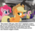 Size: 1122x994 | Tagged: safe, edit, edited screencap, screencap, applejack, fluttershy, pinkie pie, rarity, earth pony, pegasus, pony, unicorn, g4, my little pony: friendship is magic, my little pony: rainbow roadtrip, applejerk, background pony strikes again, bigotjack, cowboy hat, female, hat, hope hollow, hotel, looking back, mare, mouthpiece, op is a duck, out of character, ponestrip