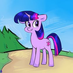 Size: 1280x1280 | Tagged: safe, artist:hiringbunny96, twilight sparkle, pony, unicorn, g4, cute, female, mare, solo, twiabetes, unicorn twilight