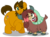 Size: 3000x2224 | Tagged: safe, artist:aleximusprime, yona, oc, earth pony, pony, yak, g4, alex the chubby pony, chubby, cute, fat, female, friends, high res, male, nuzzling, one eye closed, stallion, wink, yonadorable