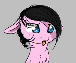 Size: 1074x888 | Tagged: safe, artist:thatdreamerarts, earth pony, pony, chest fluff, floppy ears, solo, tongue out