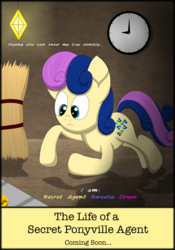 Size: 3500x5000 | Tagged: safe, artist:php124, bon bon, sweetie drops, earth pony, pony, g4, atg 2019, clock, hay bale, newbie artist training grounds