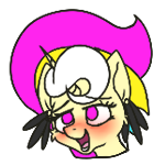 Size: 150x150 | Tagged: safe, artist:calena, part of a set, oc, oc only, oc:trinity deblanc, pony, emote, icon, picture for breezies, profile, profile picture, set:trinity emotes, simple background, solo, transparent background