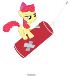 Size: 3000x3325 | Tagged: safe, artist:jrrhack, apple bloom, earth pony, pony, g4, the super speedy cider squeezy 6000, female, filly, high res, punching bag, smiling, solo, vector