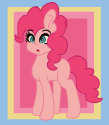 Size: 547x628 | Tagged: safe, artist:thatonefluffs, pinkie pie, pony, g4, colorful background, cute, diapinkes, female, solo