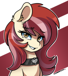 Size: 2400x2700 | Tagged: safe, artist:ciderpunk, oc, oc only, oc:colored lights, pony, bust, choker, collar, high res, looking at you