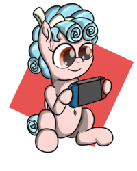 Size: 2400x3000 | Tagged: safe, artist:saburodaimando, cozy glow, pegasus, pony, g4, belly button, cozybetes, cute, female, filly, foal, high res, newbie artist training grounds, nintendo, nintendo switch, simple background, solo, transparent background