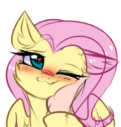 Size: 2696x2836 | Tagged: safe, artist:pesty_skillengton, fluttershy, human, pegasus, pony, g4, :3, ;3, bandaid, bandaid on nose, blushing, cheek fluff, cheek squish, commission, cute, daaaaaaaaaaaw, disembodied hand, ear fluff, female, fluffy, hand, hand on cheek, heart eyes, high res, hnnng, human on pony petting, love, mare, offscreen character, offscreen human, one eye closed, petting, pure, shyabetes, simple background, squishy cheeks, transparent mane, weapons-grade cute, white background, wholesome, wingding eyes, ych example, your character here