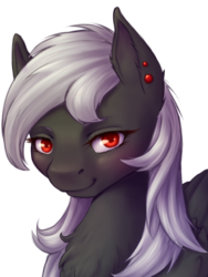 Size: 1814x2417 | Tagged: safe, oc, oc only, oc:luriel maelstrom, pegasus, pony, chest fluff, looking at you, piercing, pretty, smug