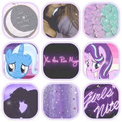 Size: 640x640 | Tagged: artist needed, safe, starlight glimmer, trixie, pony, g4, collage, female, lesbian, moodboard, ship:startrix, shipping