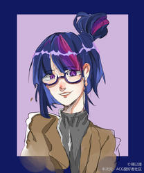 Size: 5000x6000 | Tagged: dead source, safe, artist:琿以理, sci-twi, twilight sparkle, equestria girls, g4, female, glasses, looking at you, solo