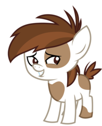 Size: 439x543 | Tagged: safe, artist:cloudy glow, pipsqueak, earth pony, pony, g4, twilight time, colt, cute, foal, looking back, male, simple background, smiling, solo, squeakabetes, transparent background, vector