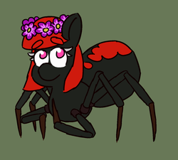 Size: 1200x1080 | Tagged: safe, artist:threetwotwo32232, oc, oc only, oc:silk flower, monster pony, original species, spiderpony, female, flower, mare, reference sheet, solo