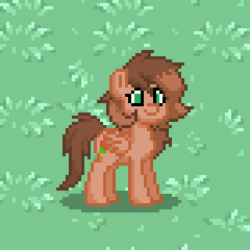 Size: 320x320 | Tagged: safe, artist:mystic blare, editor:gamerkitten, oc, oc only, oc:katherine, pegasus, pony, pony town, animated, clothes, gif, pixel art, scarf, solo, waving